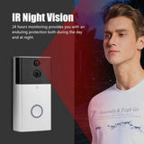 NNEDSZ Smart Wifi Video Doorbell With Night Vision & Motion Detection - Black