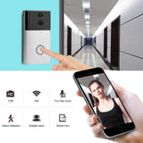 NNEDSZ Smart Wifi Video Doorbell With Night Vision & Motion Detection - Black