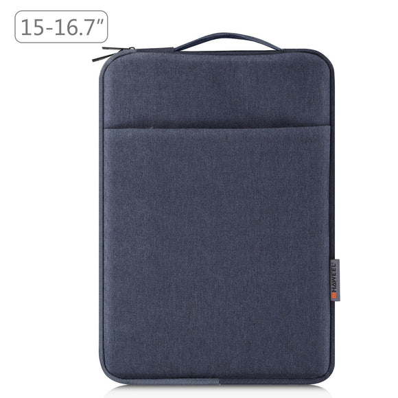 NNEDSZ 15-16.7 Inch Laptop Sleeve Briefcase With Zipper And Handle - Gray Blue