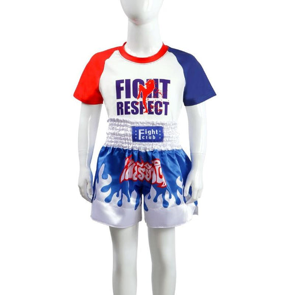 NNEDSZ Kids Boxing Set - Sparring Shorts And Tights - Bright Green - Fight Red Blue - Xl
