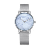 NNEDSZ Stylish Women Quartz Watch With Stainless Steel Band - Round Dial Silver Alloy Case - Wa0730C