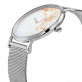 NNEDSZ Stylish Women Quartz Watch With Stainless Steel Band - Round Dial Silver Alloy Case - Wa0730C