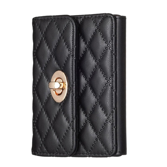 NNEDSZ Horizontal Card Bag Mobile Phone Back Sticker With Metal Buckle - Black