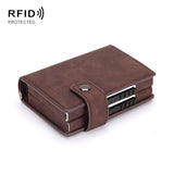 NNEDSZ Secure Dual Card Wallet With Rfid Blocking - Mad Horse Matte Brown