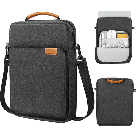 NNEDSZ 13 Inch Vertical Laptop Bag - Handheld Shoulder Crossbody - Black