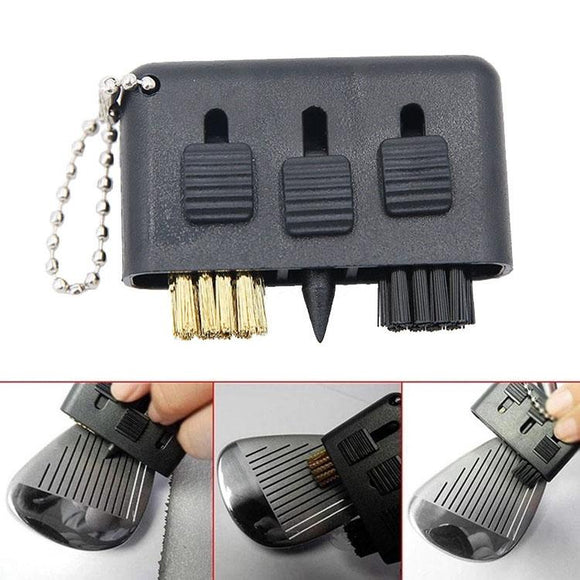 NNEDSZ 3-piece Portable Golf Groove Cleaning Brush - Black