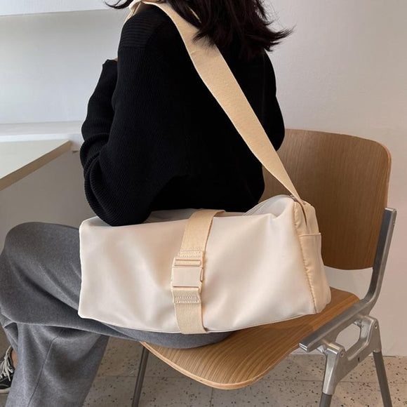 NNEDSZ Travel & Fitness Crossbody Bag - Waterproof Nylon - Beige