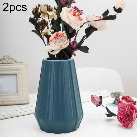 NNEDSZ 2-piece Plastic Vase for Creative Flower Arrangements - Blue