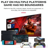NNEDSZ Wireless Bluetooth Grip For Ps4 With Dazzling Colour Light - White