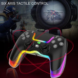NNEDSZ Wireless Bluetooth Grip For Ps4 With Dazzling Colour Light - White