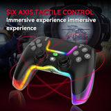 NNEDSZ Wireless Bluetooth Grip For Ps4 With Dazzling Colour Light - White