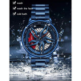 NNEDSZ Men 360 Degree Hollow Spinning Dial Quartz Watch With Steel Strap