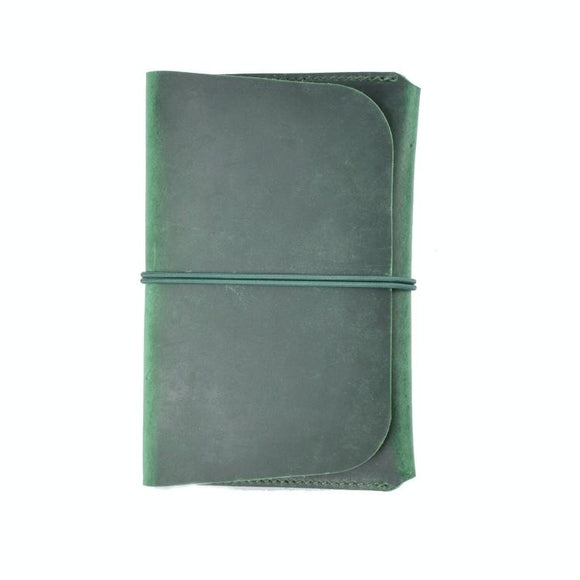 NNEDSZ Retro Passport Wallet For Travel Crazy Horse Skin - Ink Green