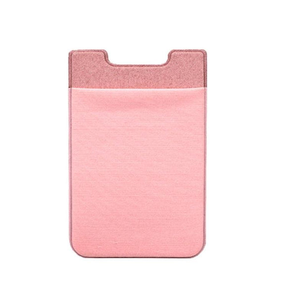 NNEDSZ Lycra Phone Card Holder Stretch Back Sticker Wallet For Cards Bus Pass Bank Fits Most Phones - Pink