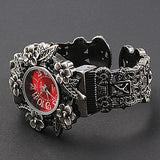 NNEDSZ Flower Embossed Retro Bracelet Watch - Women Quartz - Silver White