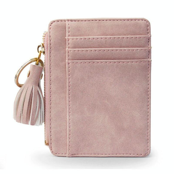 NNEDSZ Compact Card Holder With Large Capacity Cute Mini Coin Purse - Pink