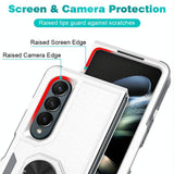 NNEDSZ Galaxy Z Fold 4 Tpu Shockproof Case With Ring - 2 In 1 Design - Silver