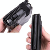 NNEDSZ Rfid-Blocking Aluminum Card Holder - Secure & Compact - Crocodile Black