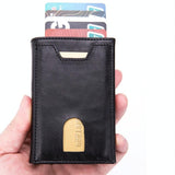 NNEDSZ Rfid-Blocking Aluminum Card Holder - Secure & Compact - Crocodile Black