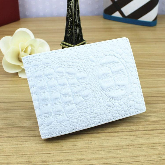NNEDSZ Universal Crocodile Pattern Driver License Cover With Card Slot - White