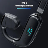 NNEDSZ Wireless Bluetooth Headphone With Digital Display - Black - White