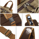 NNEDSZ Retro Waxed Canvas Chest Bag Large Capacity Shoulder Crossbody Bag For Men - Blue