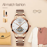 NNEDSZ Waterproof Automatic Mechanical Watch For Women With Simple Hollow Design