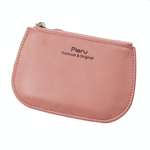 NNEDSZ Ultra Thin Zippered Mini Wallet For Women Compact Coin Purse - Pink