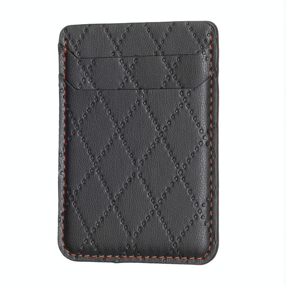 NNEDSZ Diamond Lattice Card Bag Sticker For Mobile Phones - Black
