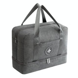 NNEDSZ Travel-ready Waterproof Beach Bag with Double Layer Design - Gray