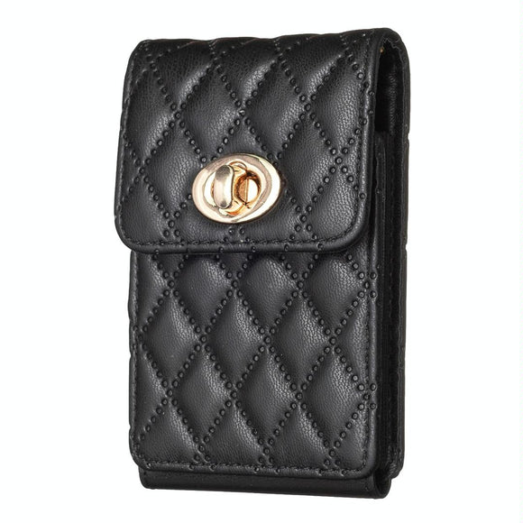 NNEDSZ Vertical Card Bag With Metal Buckle For Mobile Phones - Black