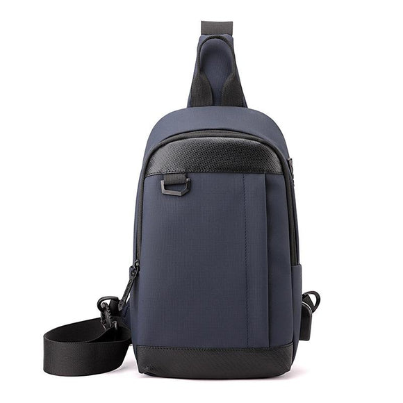 NNEDSZ Waterproof Men Chest Bag Multifunctional Shoulder Crossbody For Riding And Casual Use - Dark Blue