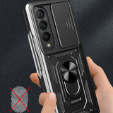 NNEDSZ Samsung Galaxy Z Fold 4 Tpu Pc Case With Sliding Camera Cover - Green