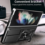 NNEDSZ Samsung Galaxy Z Fold 4 Tpu Pc Case With Sliding Camera Cover - Green