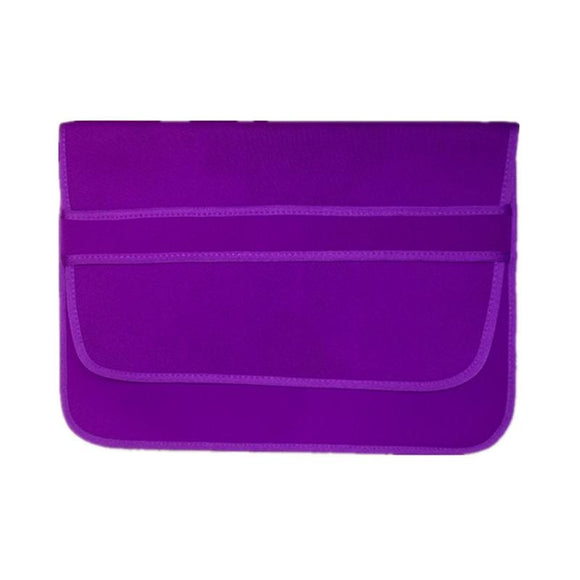 NNEDSZ Horizontal Flap Clutch Bag with Neoprene Laptop Lining - Purple - 12 Inch