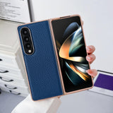 NNEDSZ Star Series Nano Electroplating Pu Case For Samsung Galaxy Z Fold 4 - Blue
