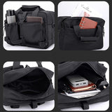NNEDSZ Large Capacity Men Shoulder Messenger Bag Fits Laptops Multi Functional - Grey