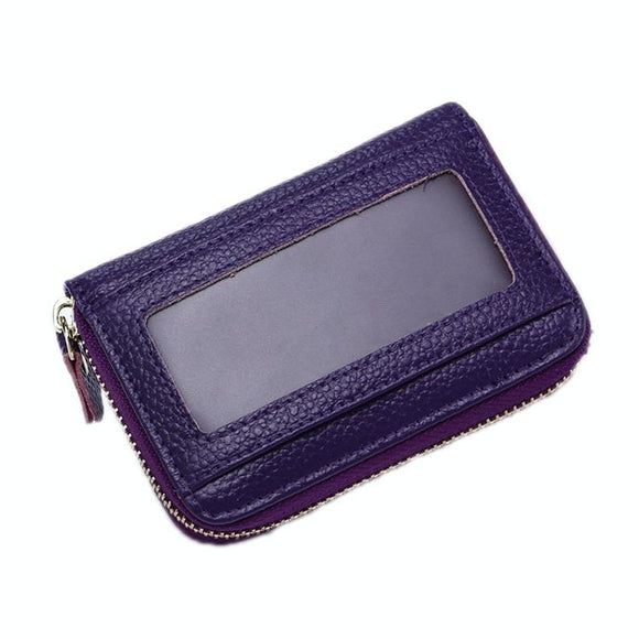 NNEDSZ Multi Position Zipper Organ Card Holder Versatile Business Accessory - Purple