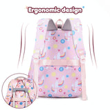 NNEDSZ Kids Backpack Set with Lunch Bag & Pencil Case - 3 in 1 - Purple