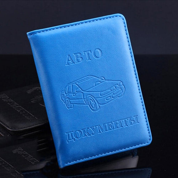 NNEDSZ Stylish Pu Leather Driving License Holder Wallet - Blue