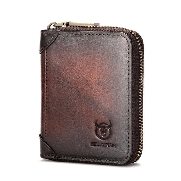NNEDSZ Rfid Anti Theft Cowhide Card Holder Wallet Coffee
