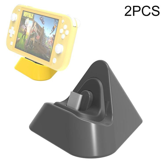 NNEDSZ 2-Pack Portable Triangle Charger For Nintendo Switch / Lite - Gray