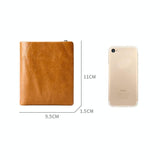 NNEDSZ Multi-Functional Oil Wax Leather Rfid Wallet - Coffee