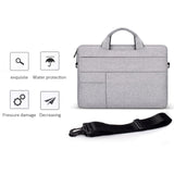 NNEDSZ 14.1-15.4 Inch Portable Laptop Shoulder Bag in Oxford Cloth & Nylon - Hemp Gray