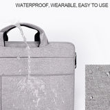 NNEDSZ 14.1-15.4 Inch Portable Laptop Shoulder Bag in Oxford Cloth & Nylon - Hemp Gray