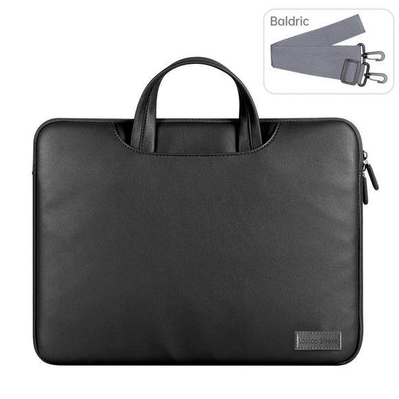 NNEDSZ 15 Inch Waterproof Pu Laptop Inner Bag - Black