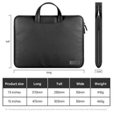 NNEDSZ 15 Inch Waterproof Pu Laptop Inner Bag - Black