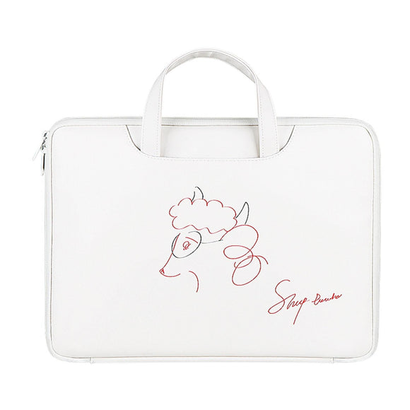 NNEDSZ 14.1-15.4 Inch Lightweight Printed Laptop Bag in Pu Material - Sheep Head