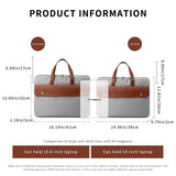 NNEDSZ Stylish Pu Leather Laptop Bag - Briefcase Cover - Grey - 15.6 Inch