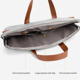 NNEDSZ Stylish Pu Leather Laptop Bag - Briefcase Cover - Grey - 15.6 Inch